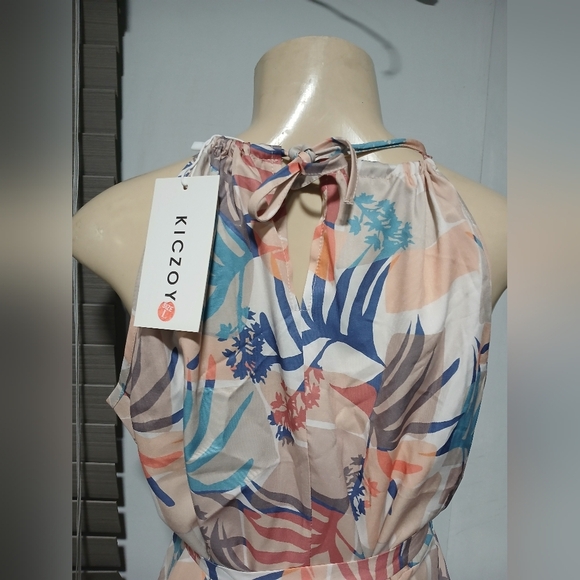 Tropical Print Halter Midi Dress - Picture 6 of 8